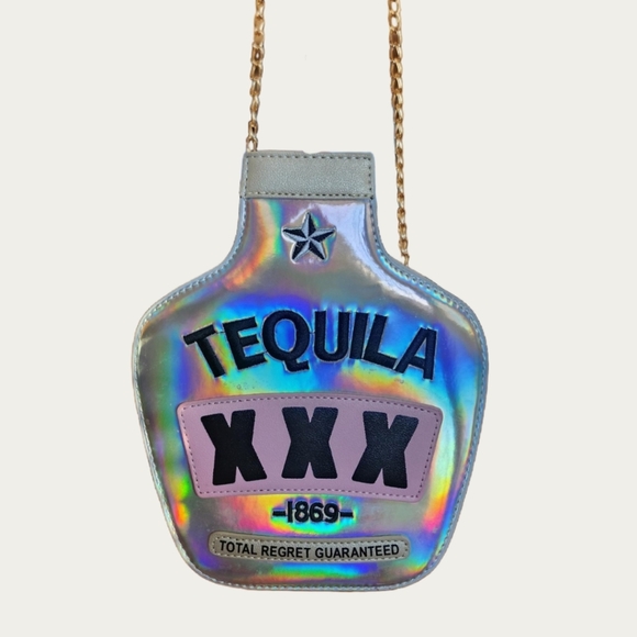 Holographic Tequila Bottle Crossbody Bag - Picture 1 of 12